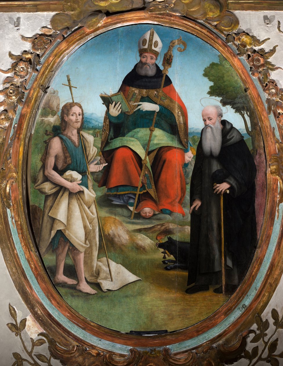 Retábulo de Santo Agostinho (retábulo de Galleani), c.1522 (têmpera sobre painel) de Raffaele De (fl.1514 1573) Pancalino