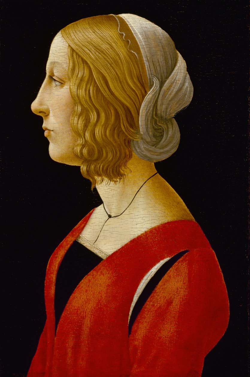Busto de uma jovem mulher, c.1485-90 (têmpera no painel) de Raffaellino del Garbo