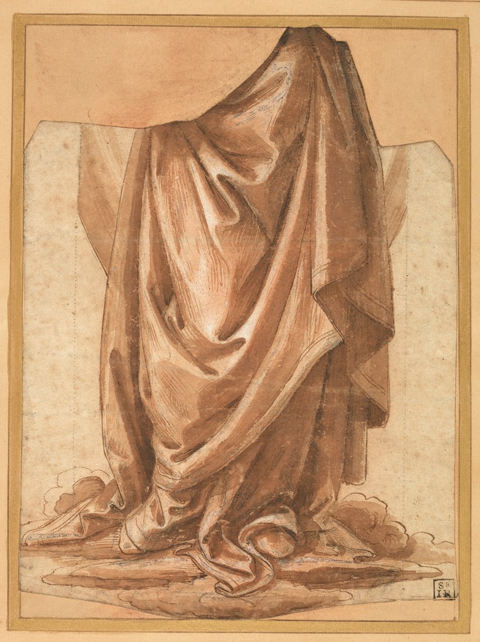 Estudo sobre cortinas, antes de 1524 de Raffaellino del Garbo