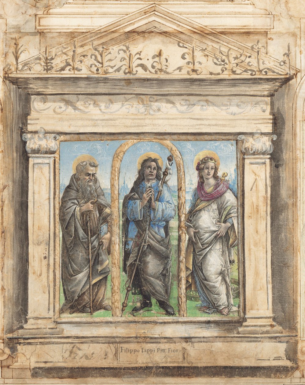 Saint Roch entre Santos Anthony Abbot e Catherine de Alexandria de Raffaellino del Garbo