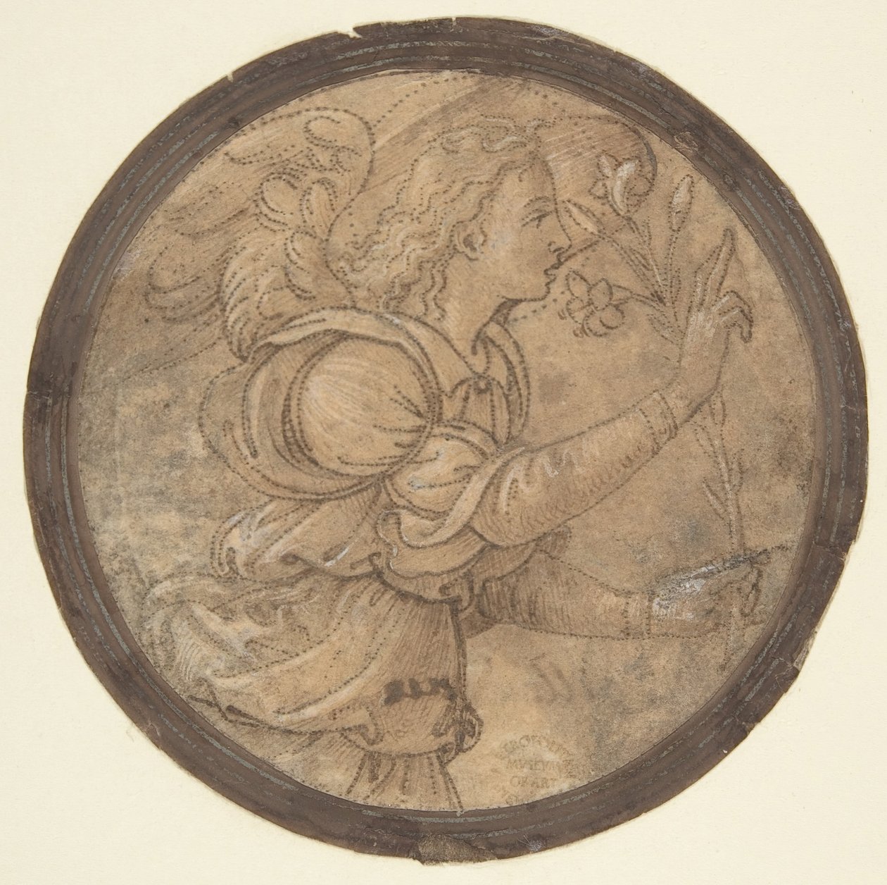 O Anjo da Anunciação Caricatura para um Bordado, 1466-1524. de Raffaellino del Garbo
