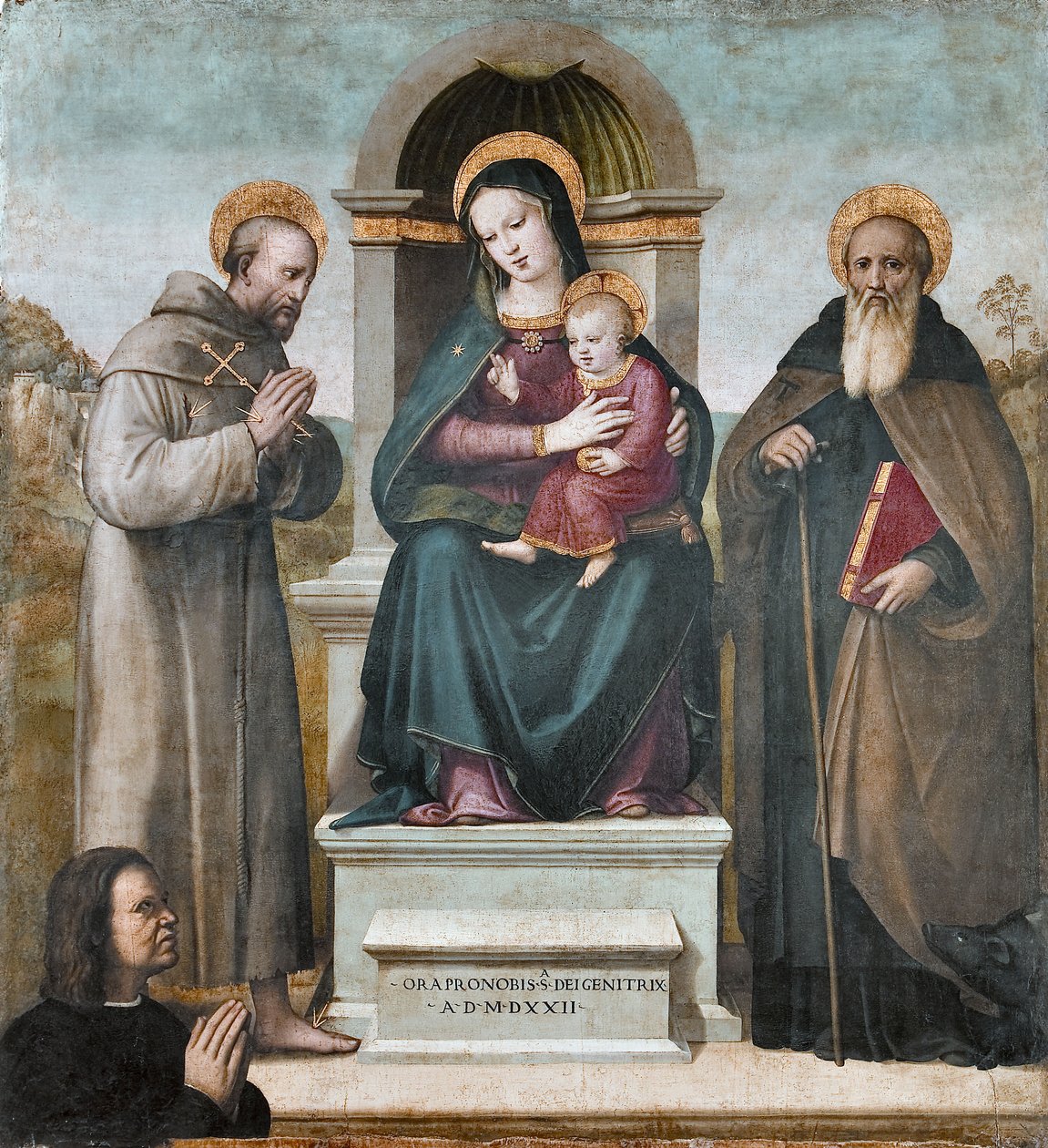 Madonna entronizada com a criança e os santos de Raffaello Piccinelli