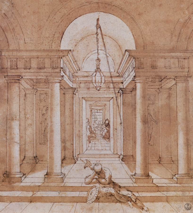 Um soldado antes da célula de São Pedro de Raffaello Sanzio Raphael