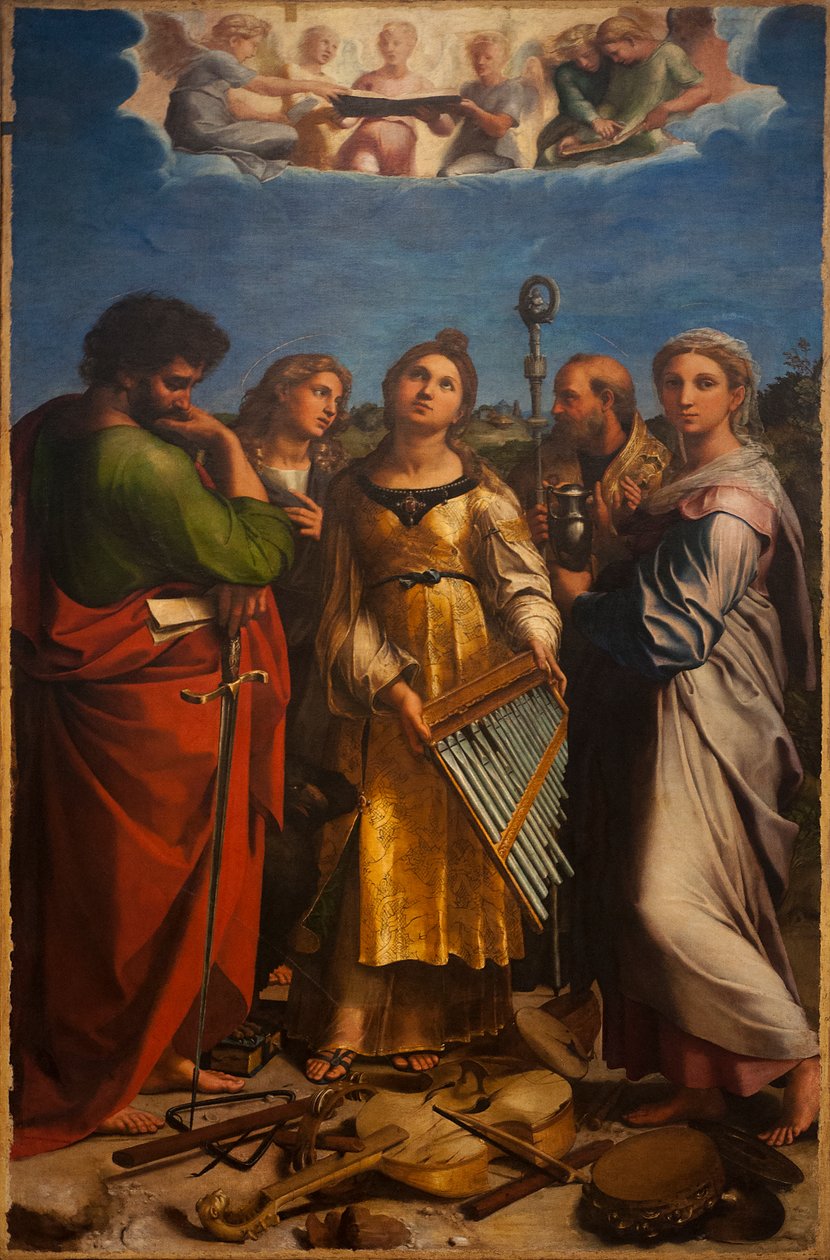 Santa Cecília em êxtase com Paulo de Raffaello Sanzio Raphael