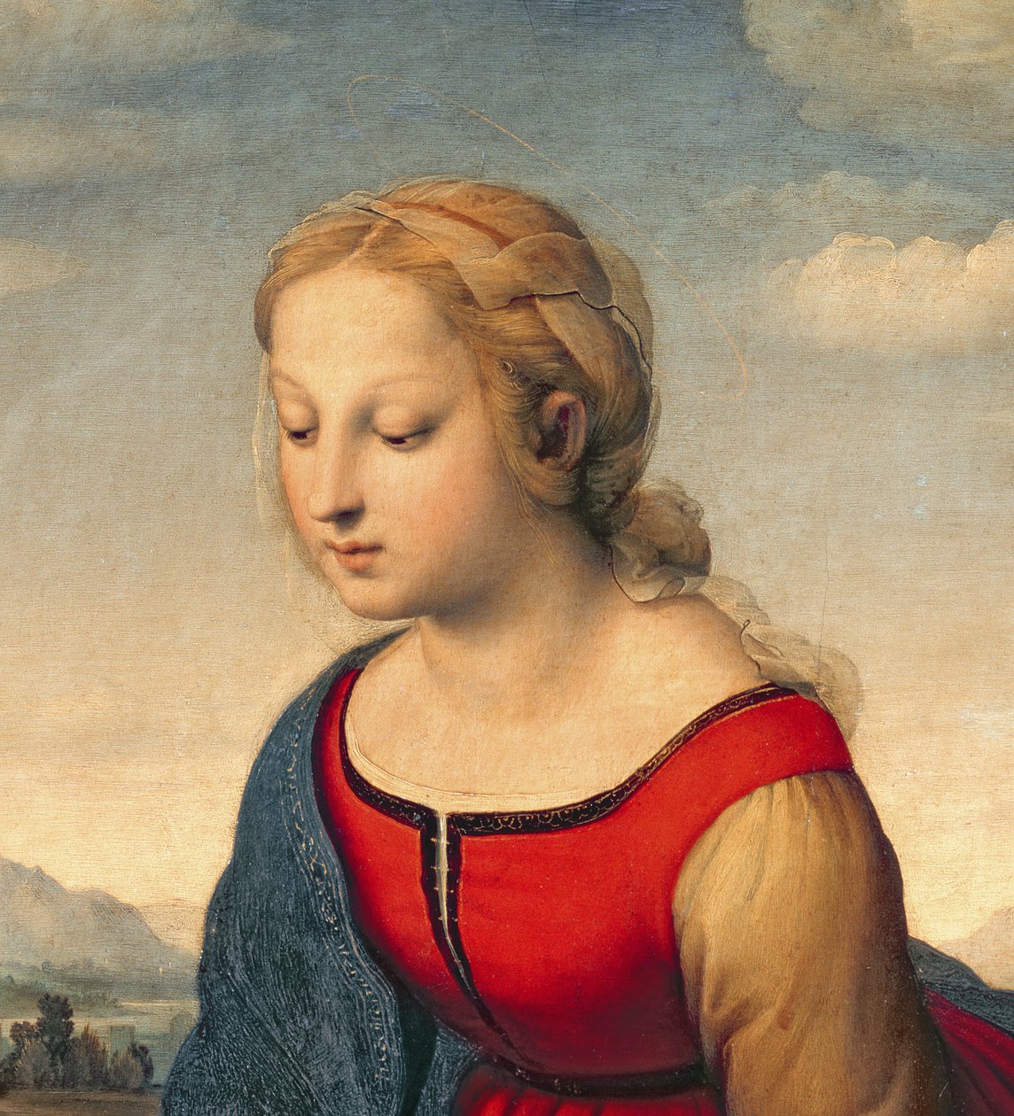 A Jardineira Belle, 1507 (detalhe de 8546) de Raffaello Sanzio Raphael
