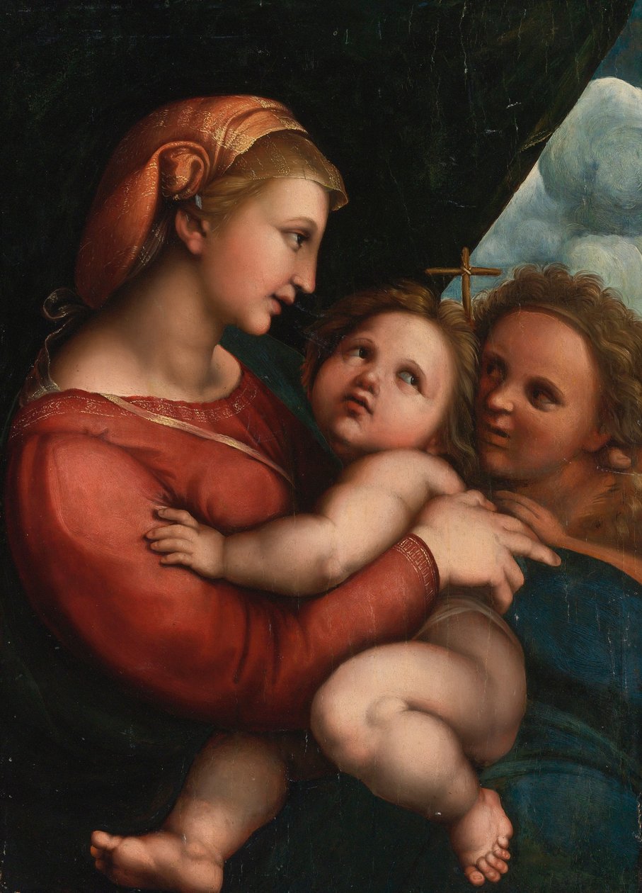Madonna e criança com o infante Saint John de Raffaello Sanzio Raphael
