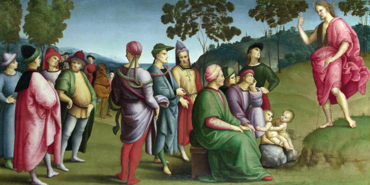 São João Batista Pregando de Raffaello Sanzio Raphael