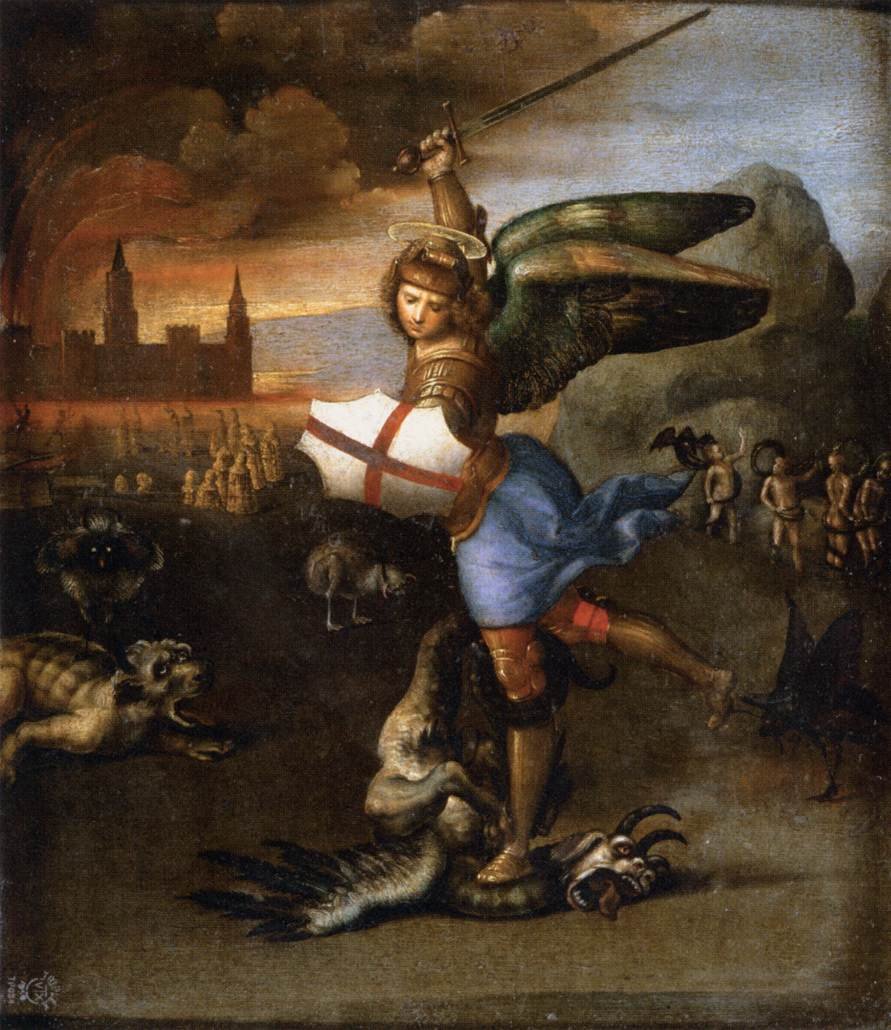 São Miguel e o Dragão de Raffaello Sanzio Raphael