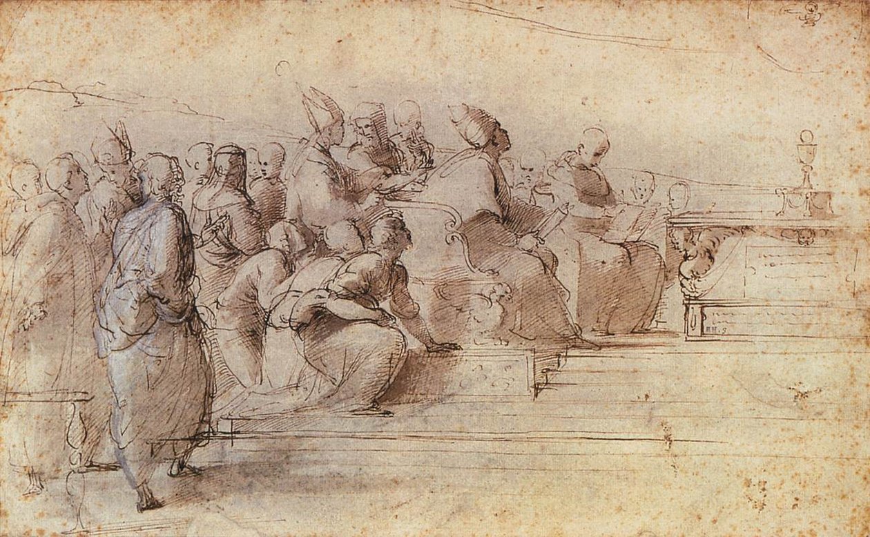 Estudo para o Disputa de Raffaello Sanzio Raphael