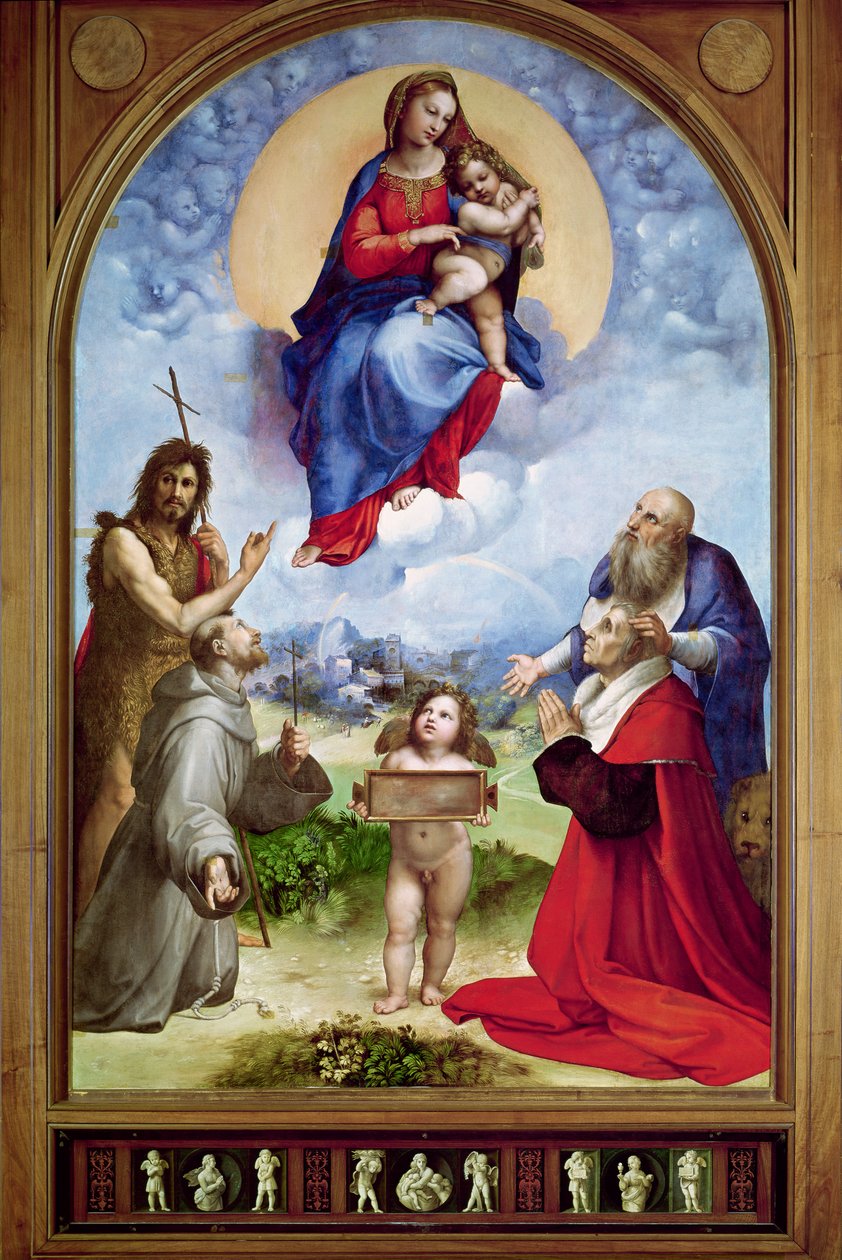 O Foligno Madonna, c.1511-12 (óleo) de Raffaello Sanzio Raphael