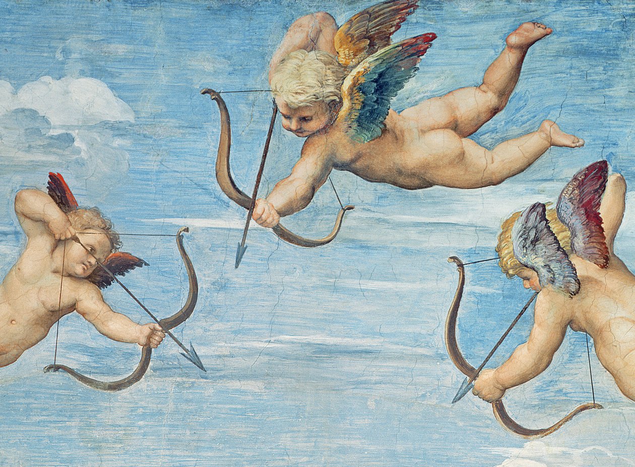 O triunfo de Galatea, 1512-14 (detalhe de 56473) de Raffaello Sanzio Raphael