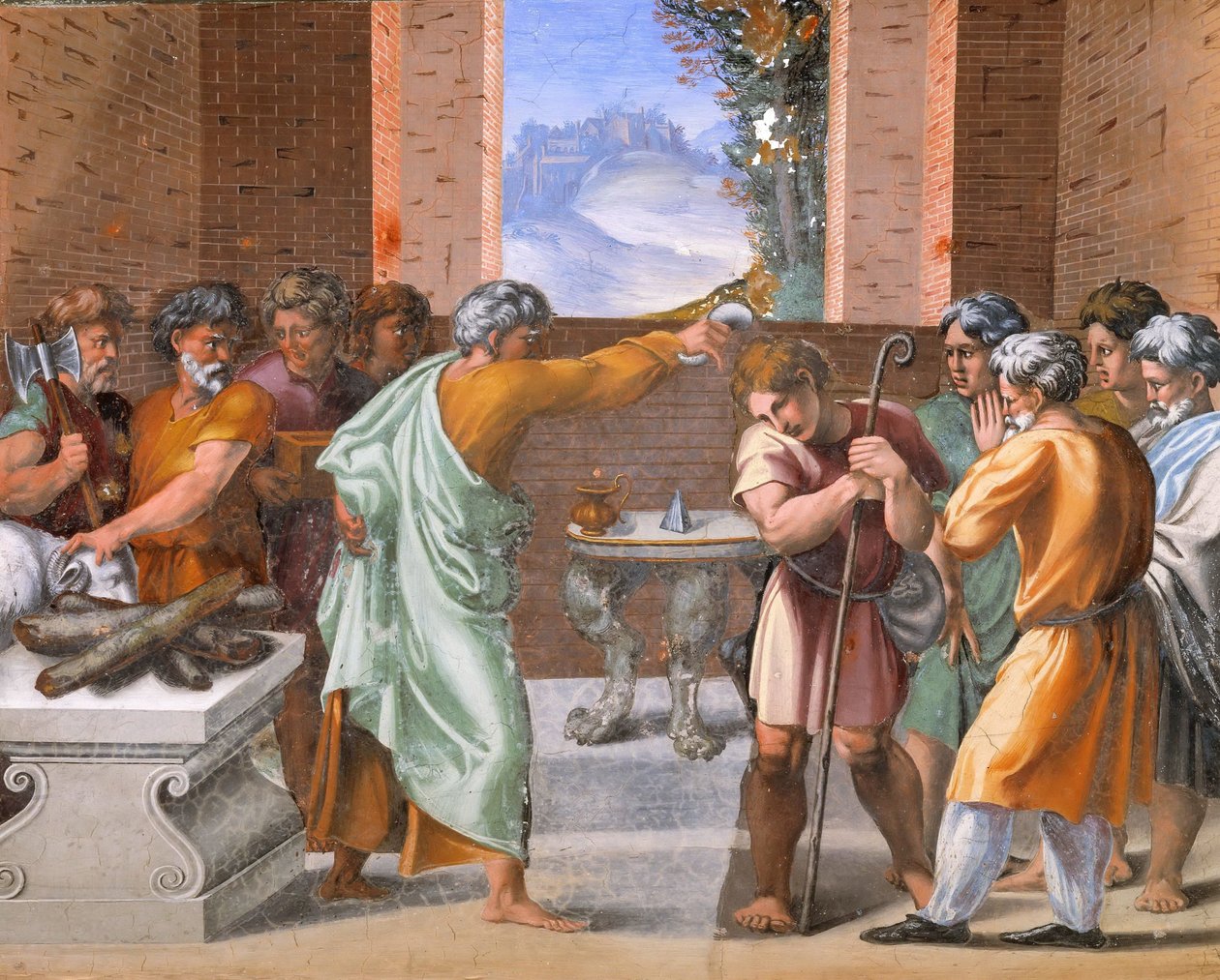 Decoração da Loggia, Fresco Palazzi Pontifici, Vaticano de Raffaello Sanzio Raphael
