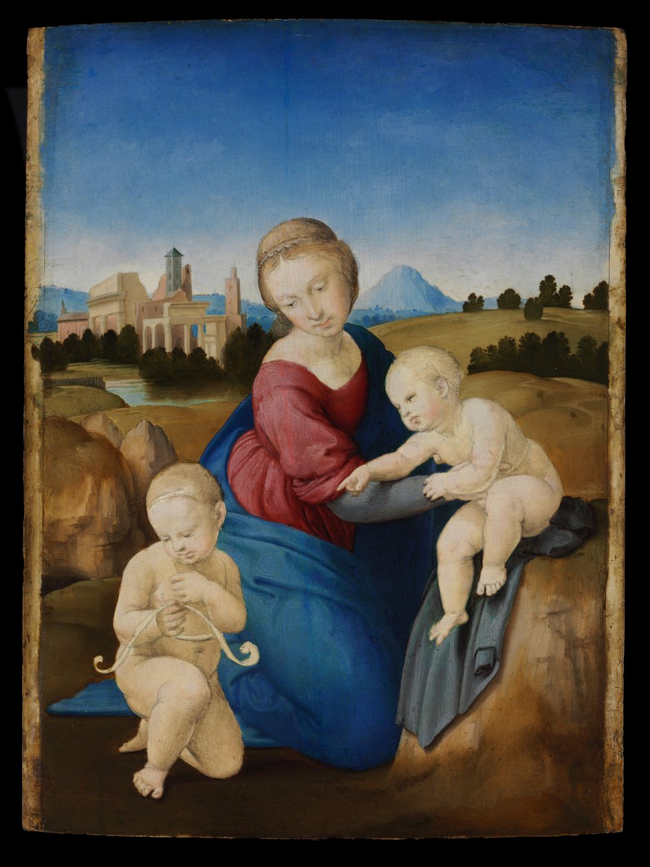 Madonna e criança com o infante Saint John de Raffaello Sanzio Raphael