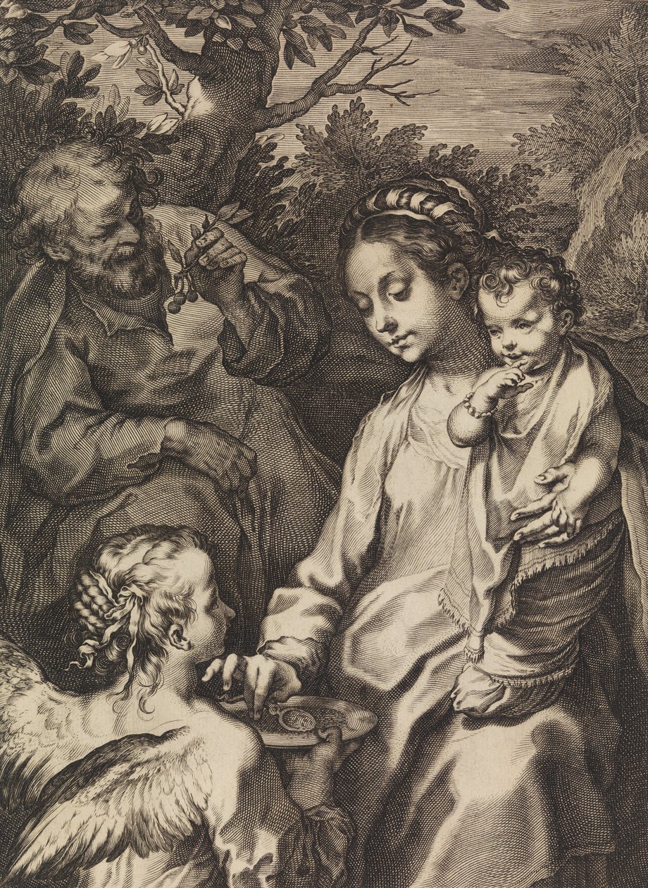 A Sagrada Família com a tigela de mingau, c. 1580-ca. 1614. de Raffaello Guidi