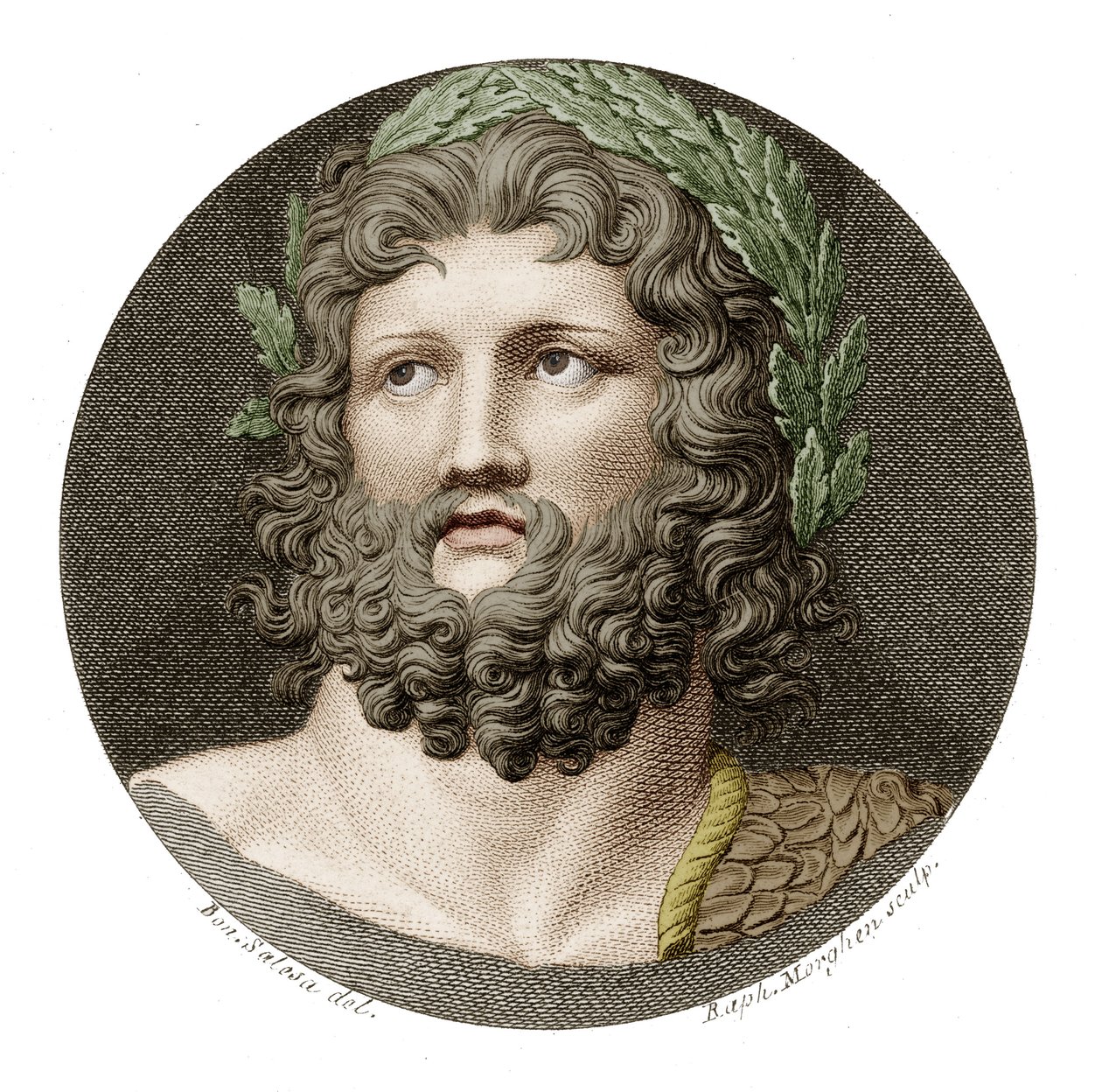 Zeus (gravura colorida) de Raffaello Sanzio Morghen