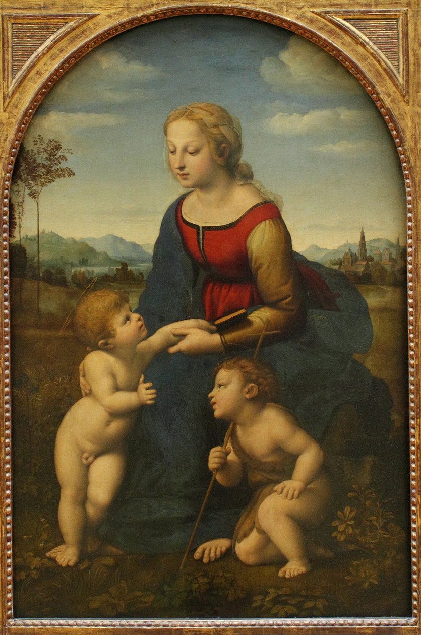 Madonna e criança com São João Batista La belle jardinière de Raffaello Sanzio Raphael