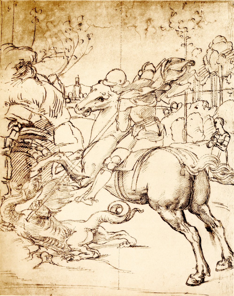 São Jorge matando o dragão de Raffaello Sanzio Raphael