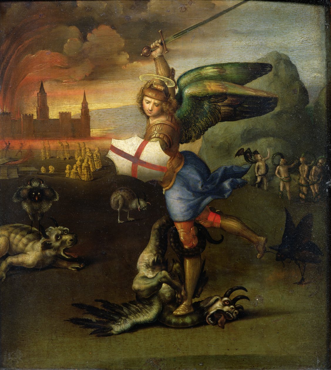 São Miguel, c.1503-05 (ver também 15971) de Raffaello Sanzio Raphael