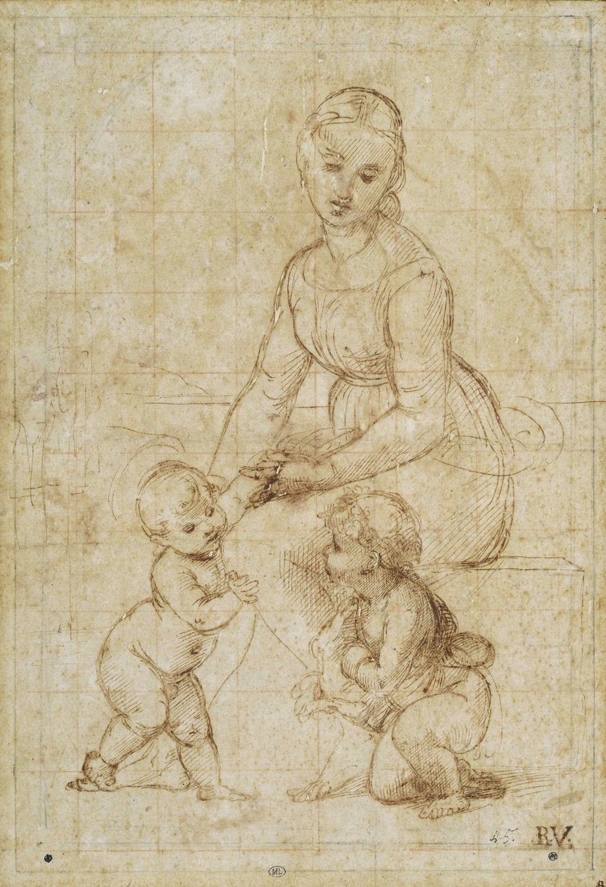 Estudo para La belle jardinière, ca 1506-1507. de Raffaello Sanzio Raphael