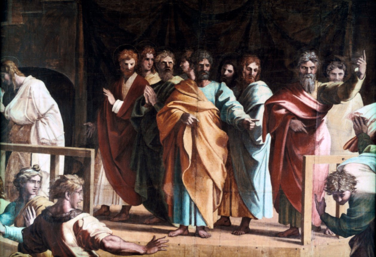 A morte de Ananias, 1515 de Raffaello Sanzio Raphael