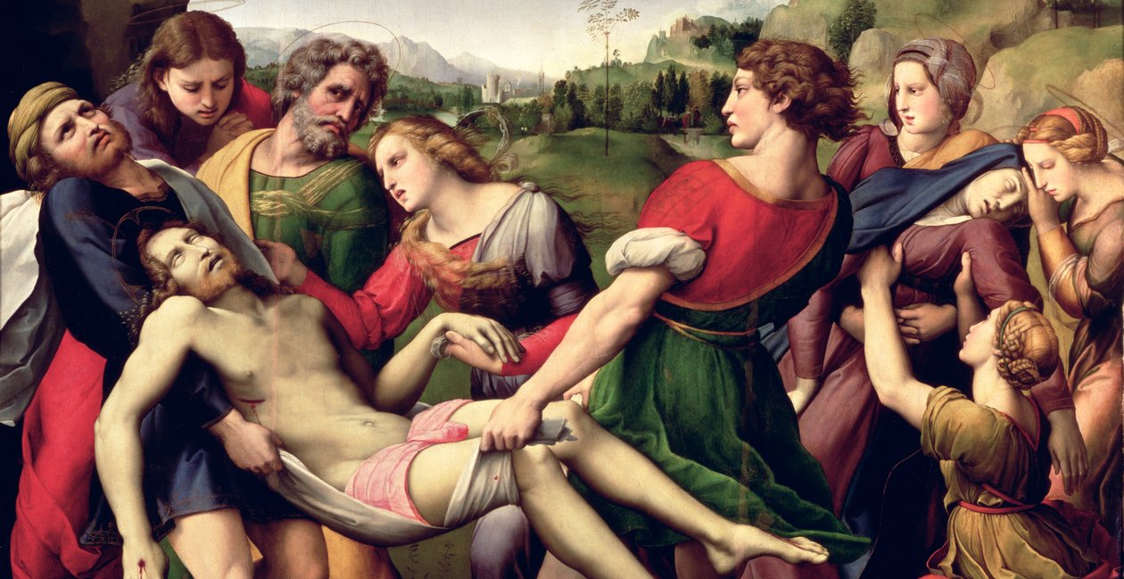 A deposição, 1507 (detalhe de 62308) de Raffaello Sanzio Raphael