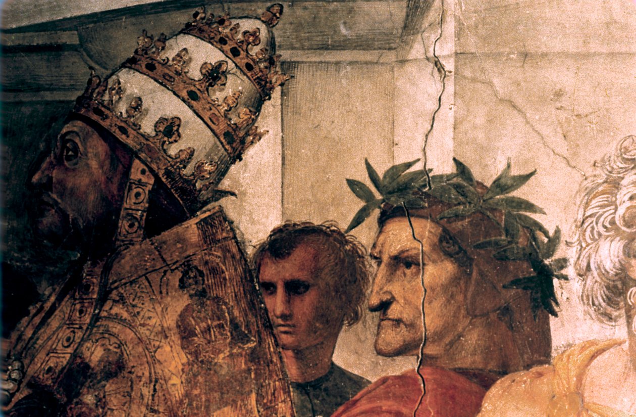 Detalhe da disputa sobre o Santo Sacramento, 1508-1509 de Raffaello Sanzio Raphael