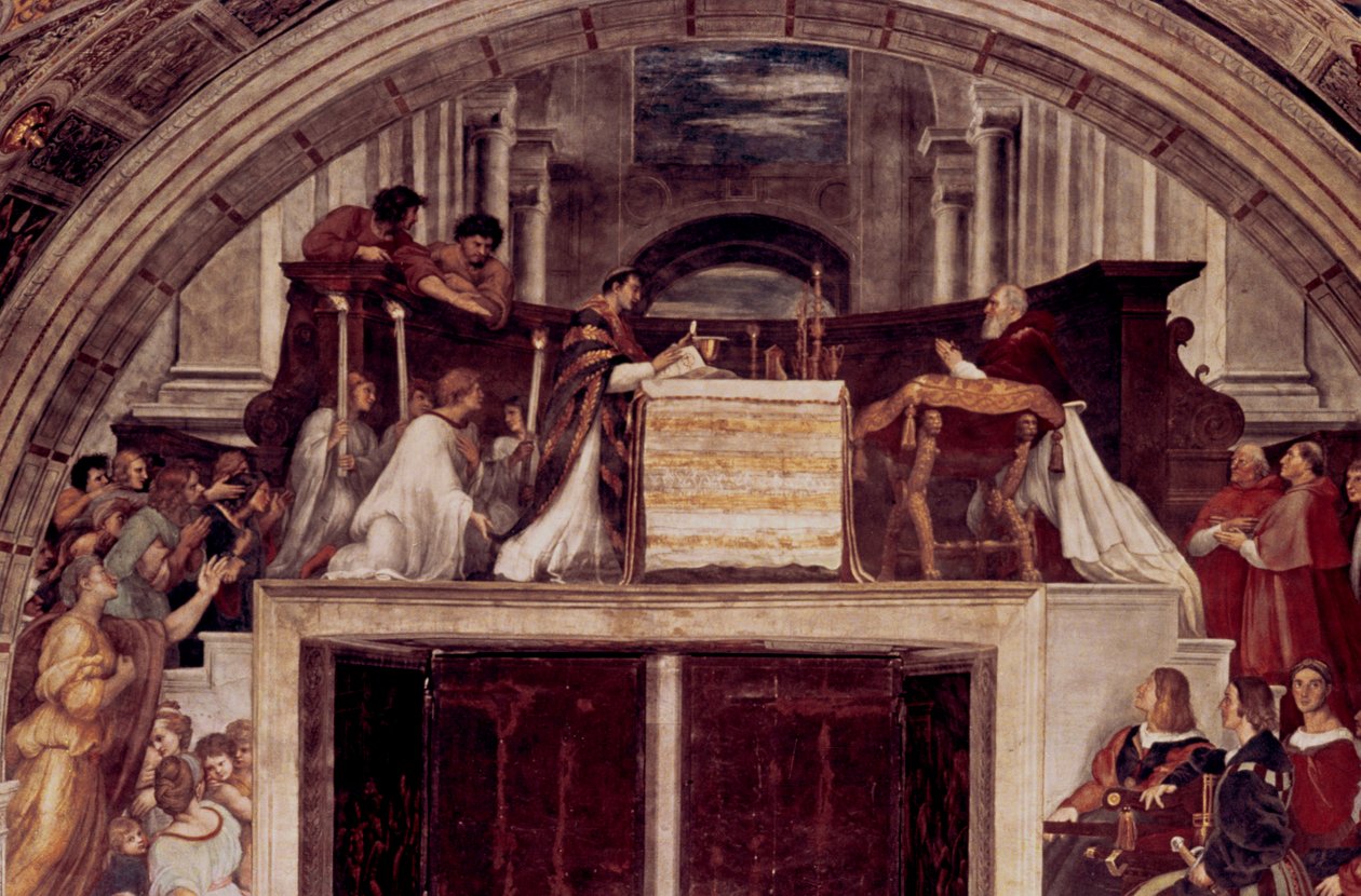 A missa em Bolsena, 1512 de Raffaello Sanzio Raphael