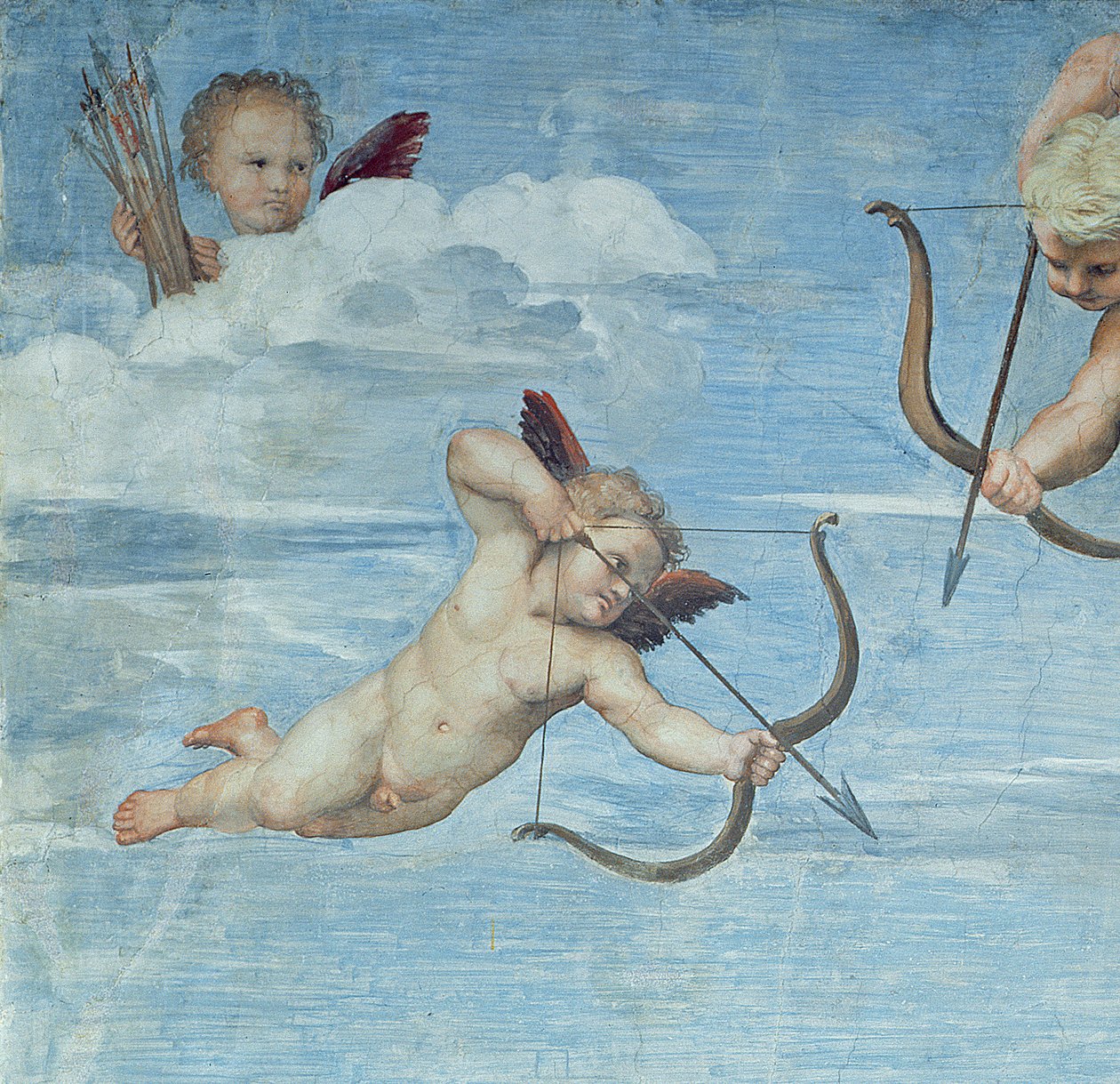O triunfo de Galatea, 1512-14 (afresco) (detalhe de 56473) de Raffaello Sanzio Raphael