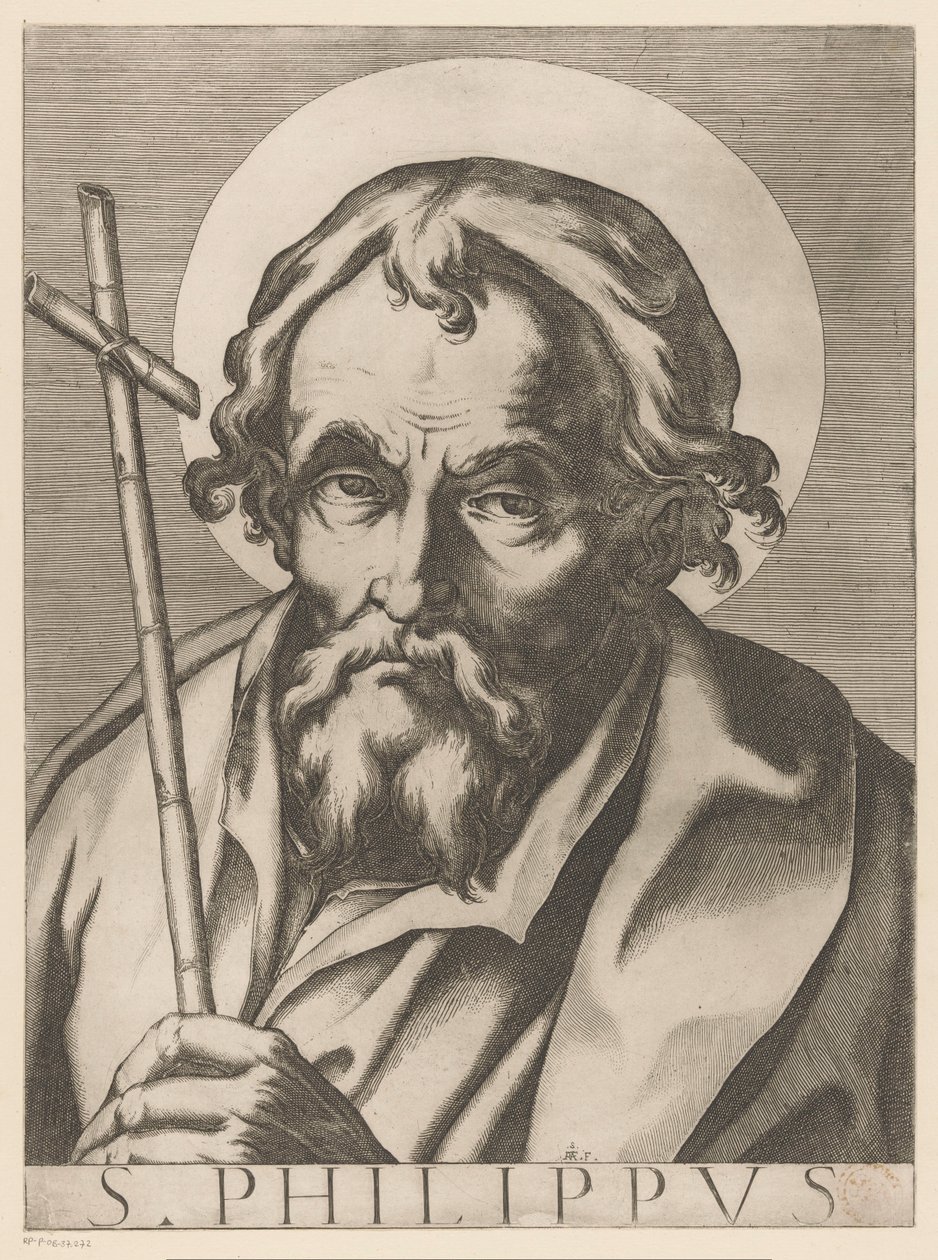 Heilige Filippus
S. Philippus (título sobre o objecto)
Christus, Maria en de twaalf apostelen (título da série)
Il sacrato collegio apostolico (título da série) de Raffaello Schiaminossi