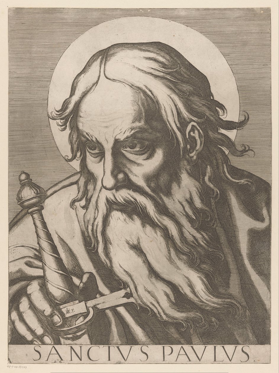Heilige Paulus
Sanctus Paulus (título sobre o objecto)
Christus, Maria en de twaalf apostelen (título da série)
Il sacrato collegio apostolico (título da série) de Raffaello Schiaminossi