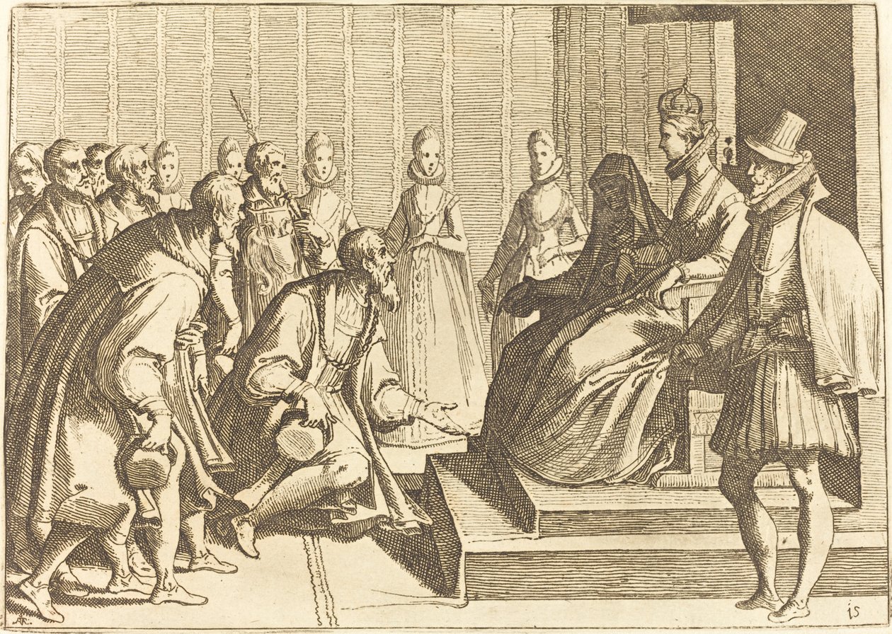Margaret da Áustria dando audiência a um nobre de Raffaello Schiaminossi