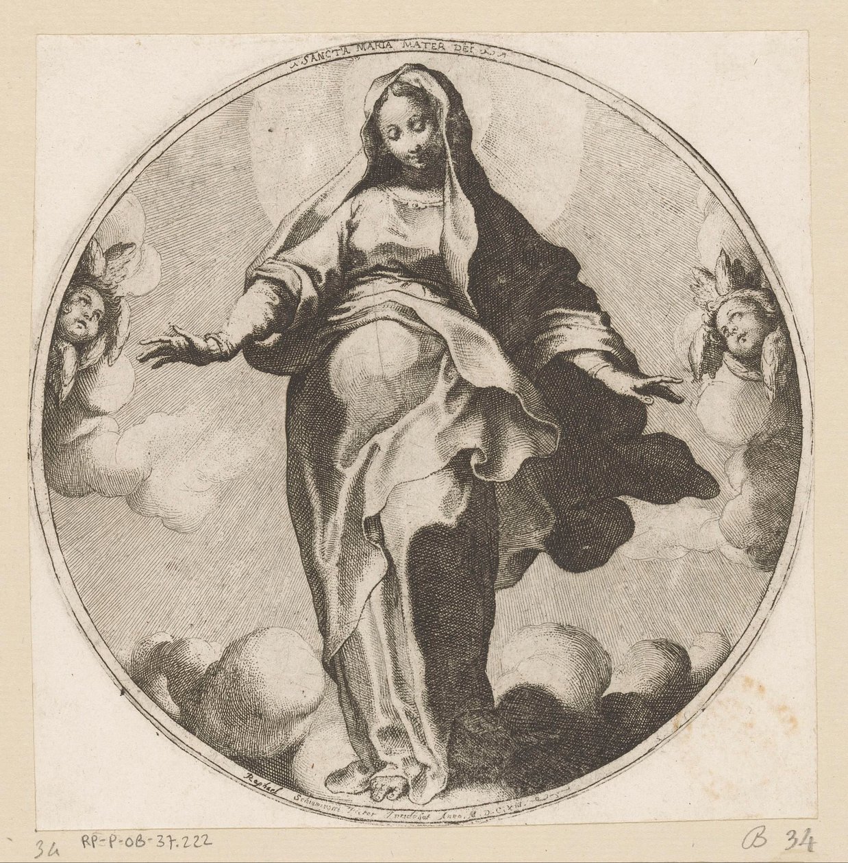 Maria nas nuvens
Sancta Maria Mater Dei (título sobre o objecto) de Raffaello Schiaminossi