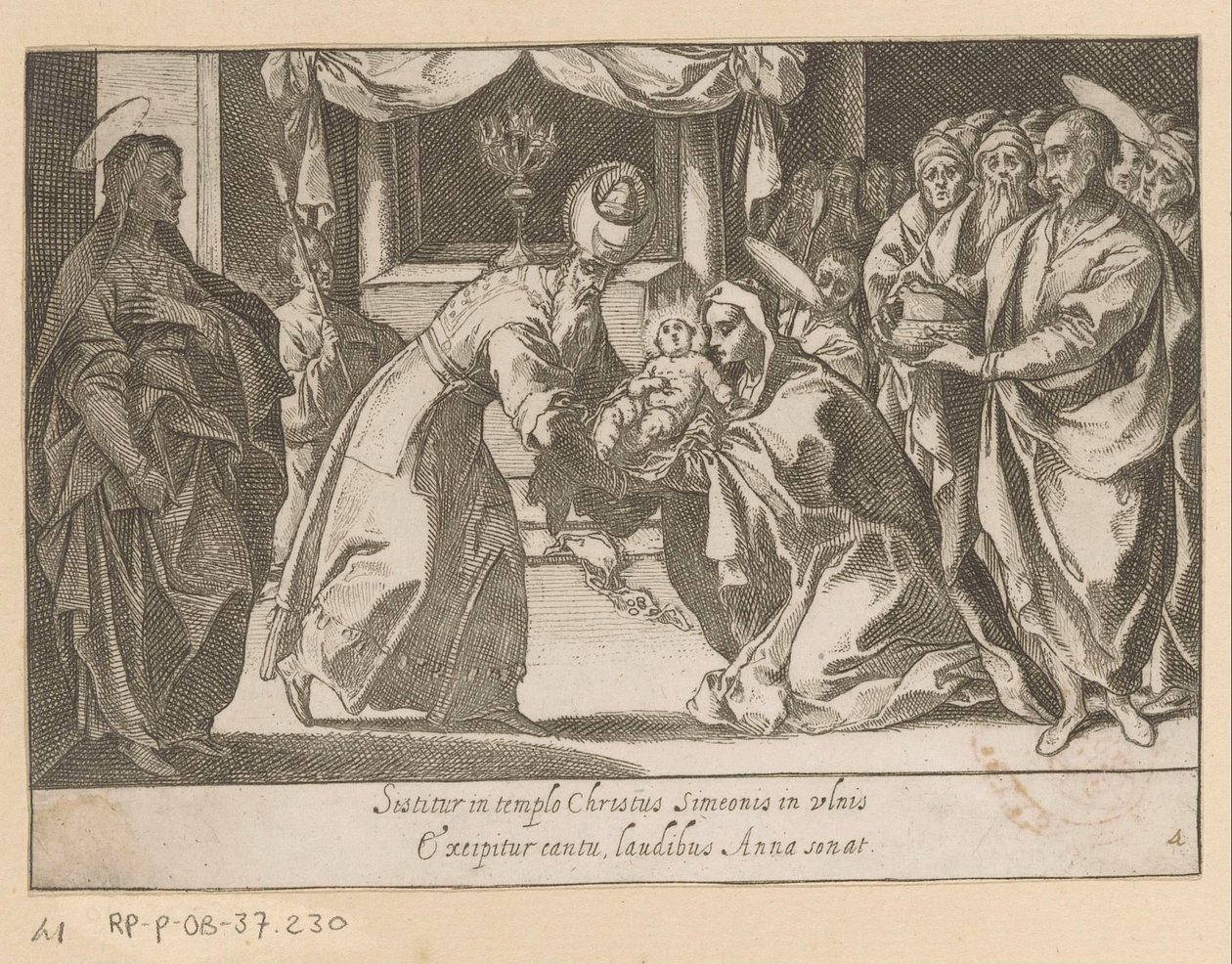 Presentatie van Christus in de tempel Vijftien Mysteries van de Rozenkrans (título da série) Quinze Mistérios do Rosário da Bem-Aventurada Virgem Maria (título da série) de Raffaello Schiaminossi
