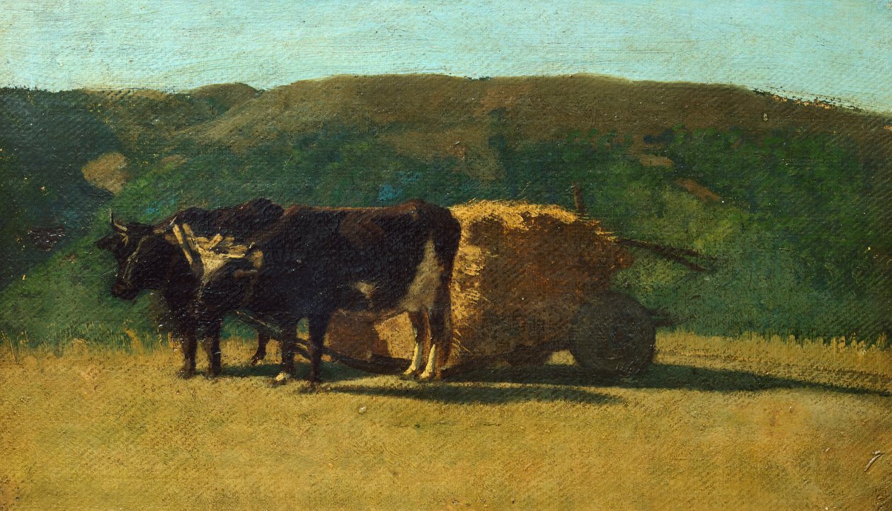 Carrinha de bois negros de Raffaello Sernesi (1838-1866) de Raffaello Sernesi