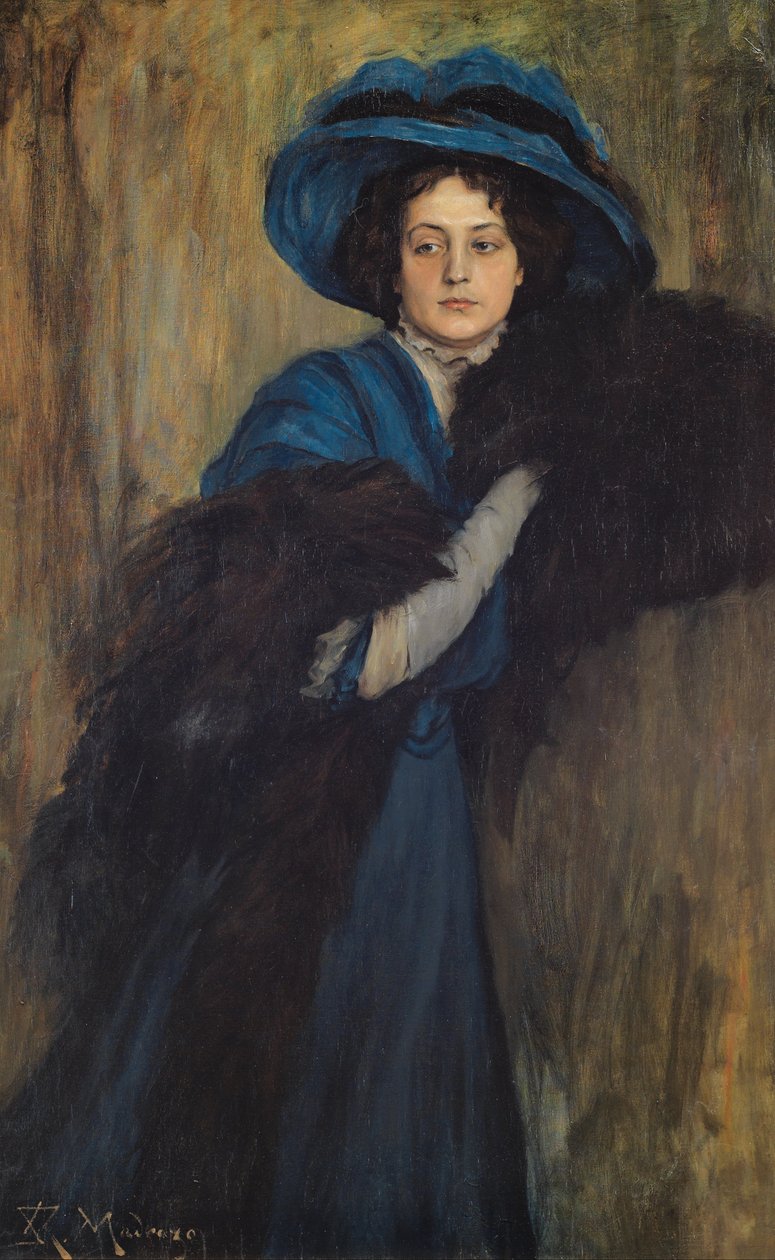 Retrato de uma senhora de azul de Raimundo de Madrazo y Garreta