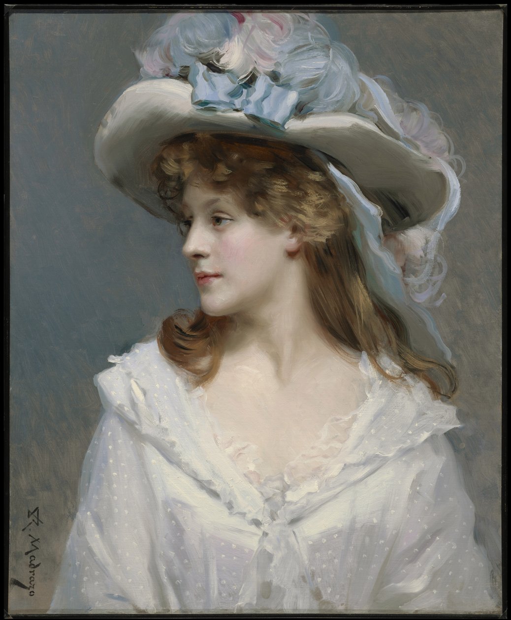 Mulher de branco, c.1880 de Raimundo de Madrazo y Garreta