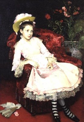 Jovem Senhora em Rosa de Raimundo de Madrazo y Garreta