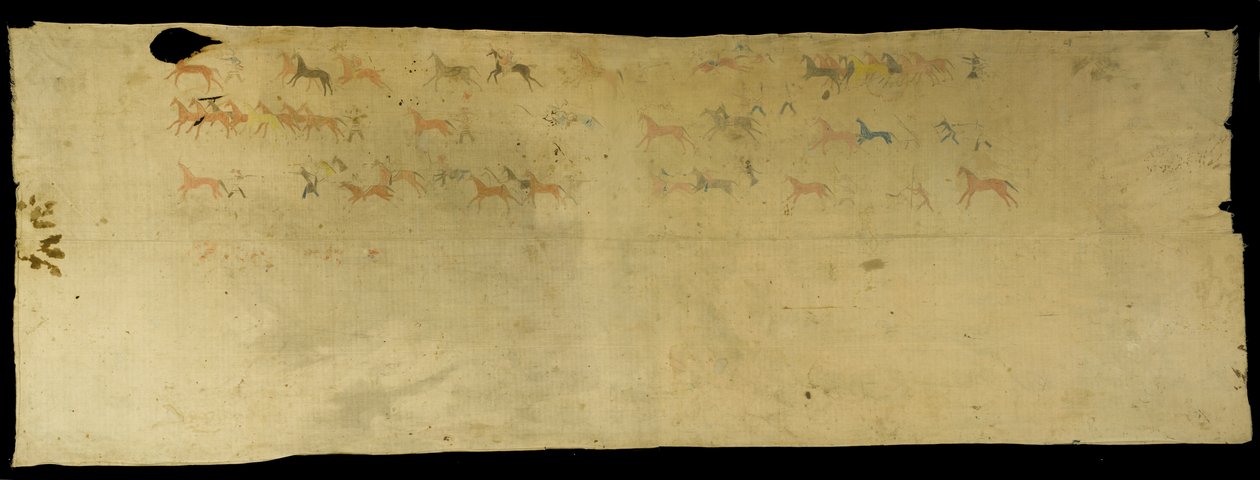 Folha de Guerra, 1850-89 (algodão, pigmento, giz de cera e lápis) de Rain in the Face Rain in the Face