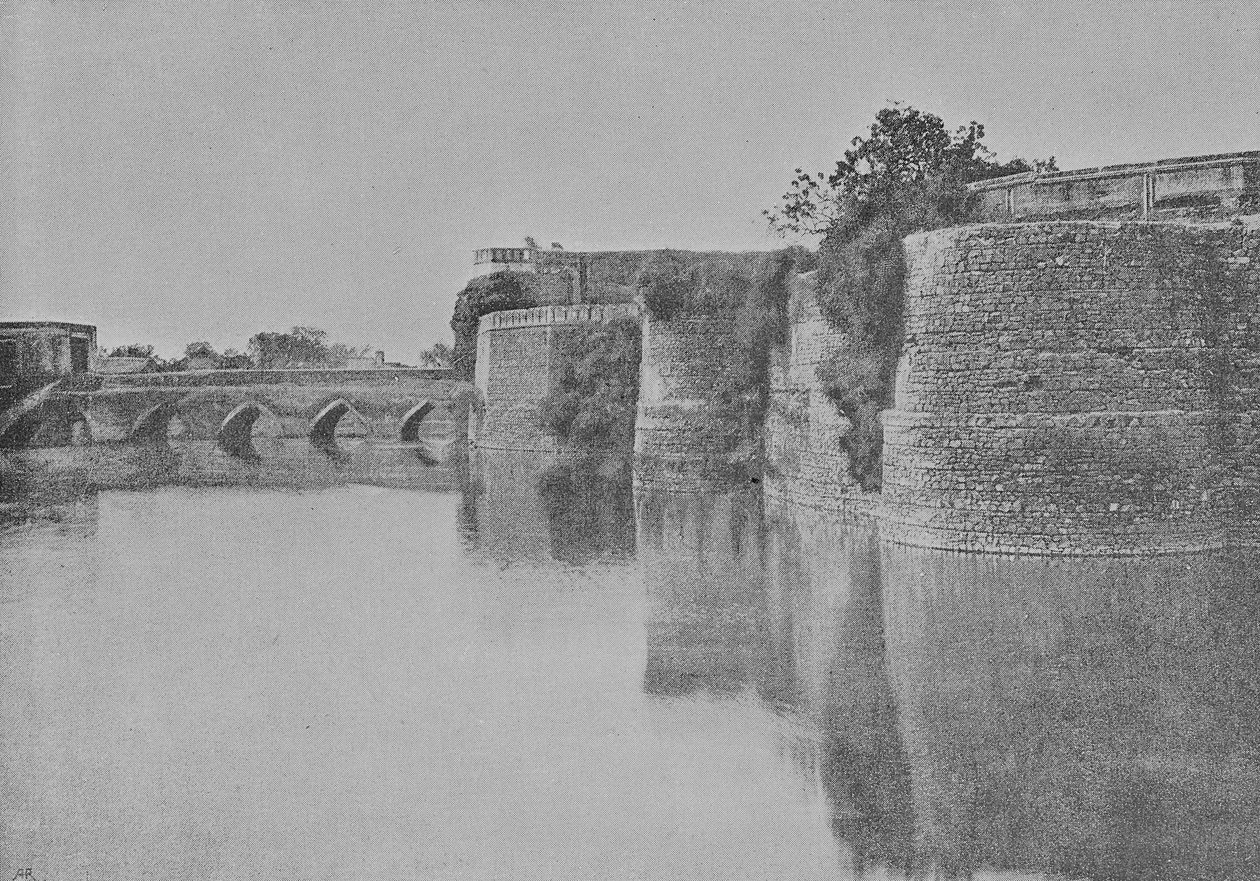 O forte cercado por canal, Bharatpur de Raja Deen Dayal