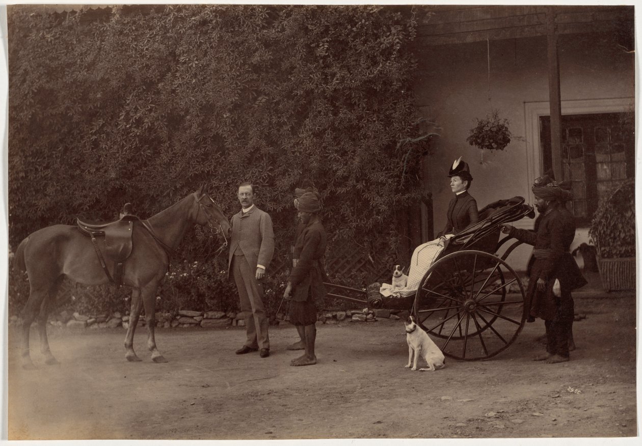 O coronel H. R. Thuillier e a sua esposa Emmeline Williams Thuillier, Shimla de Raja Deen Dayal