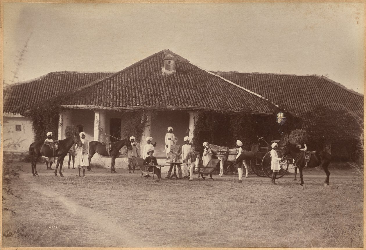 O Dr. Morris e a sua comitiva, Jhansi (anverso) de Raja Deen Dayal