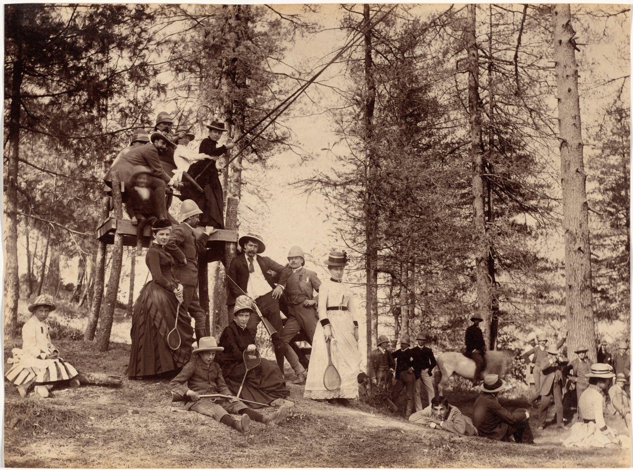 Grupo em piquenique, Mashobra de Raja Deen Dayal