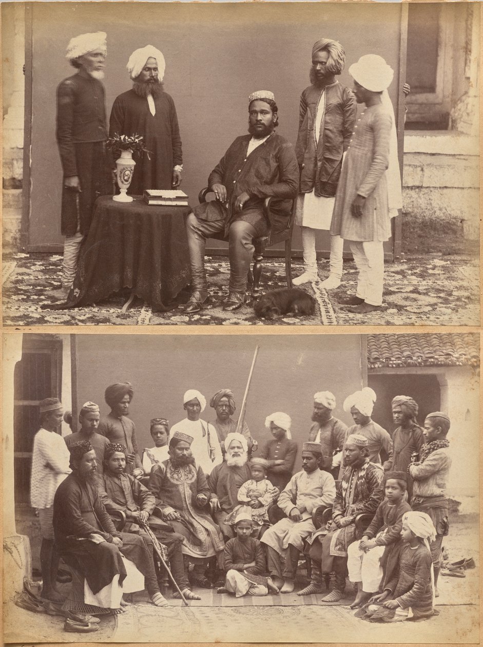 Ramkishore Singh, Rewa (recto, superior); família de Mowhri Rahman Alli Khan, Rewa (recto, inferior) de Raja Deen Dayal
