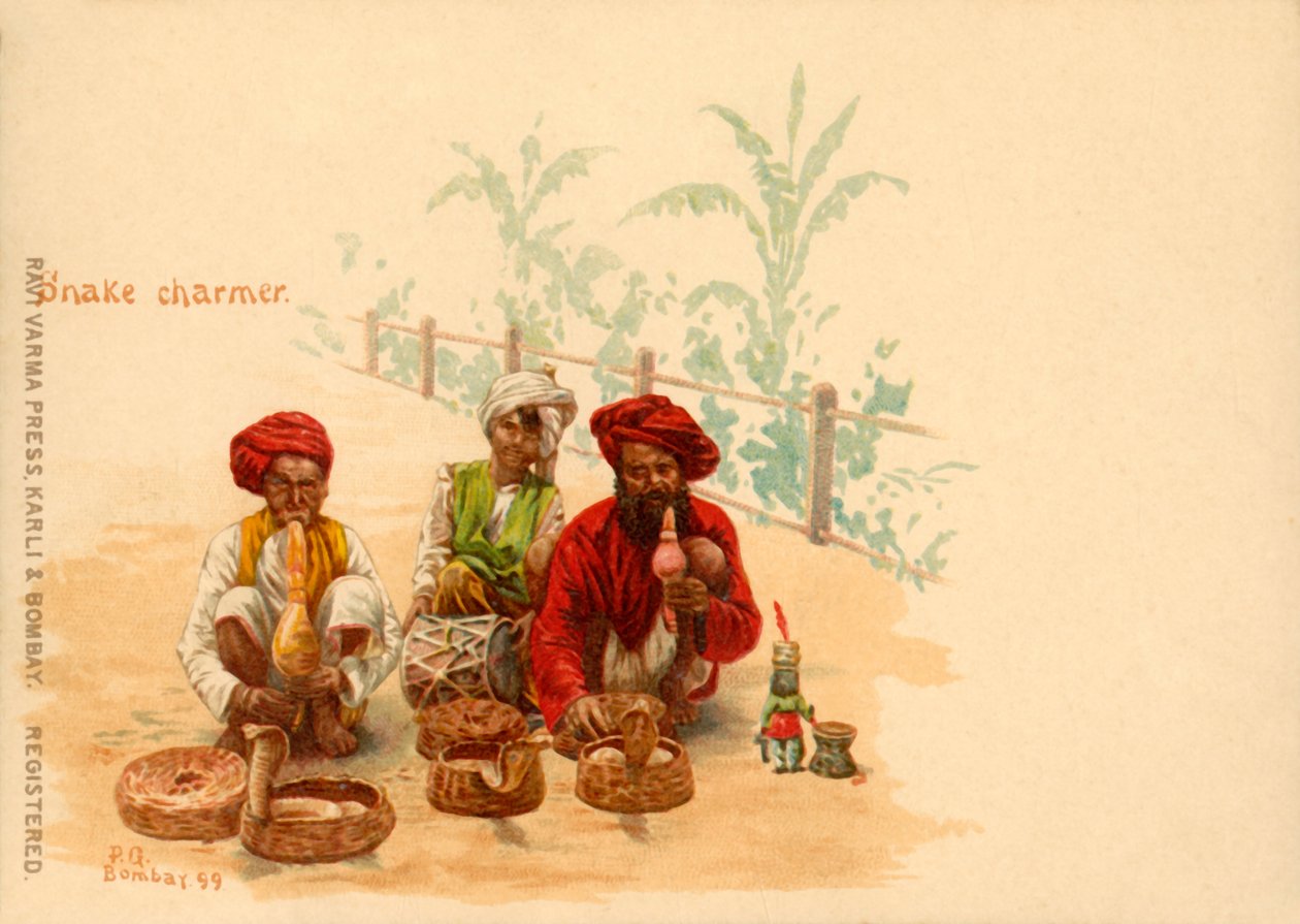 Encantador de serpentes, 1899. de Raja Ravi Varma