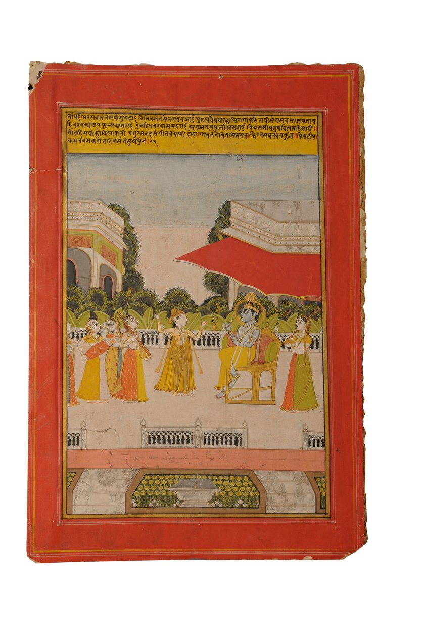 Ragamala pintura em miniatura, Rajasthan provavelmente Bundi, início do século XIX (guache sobre papel) de Rajasthani School