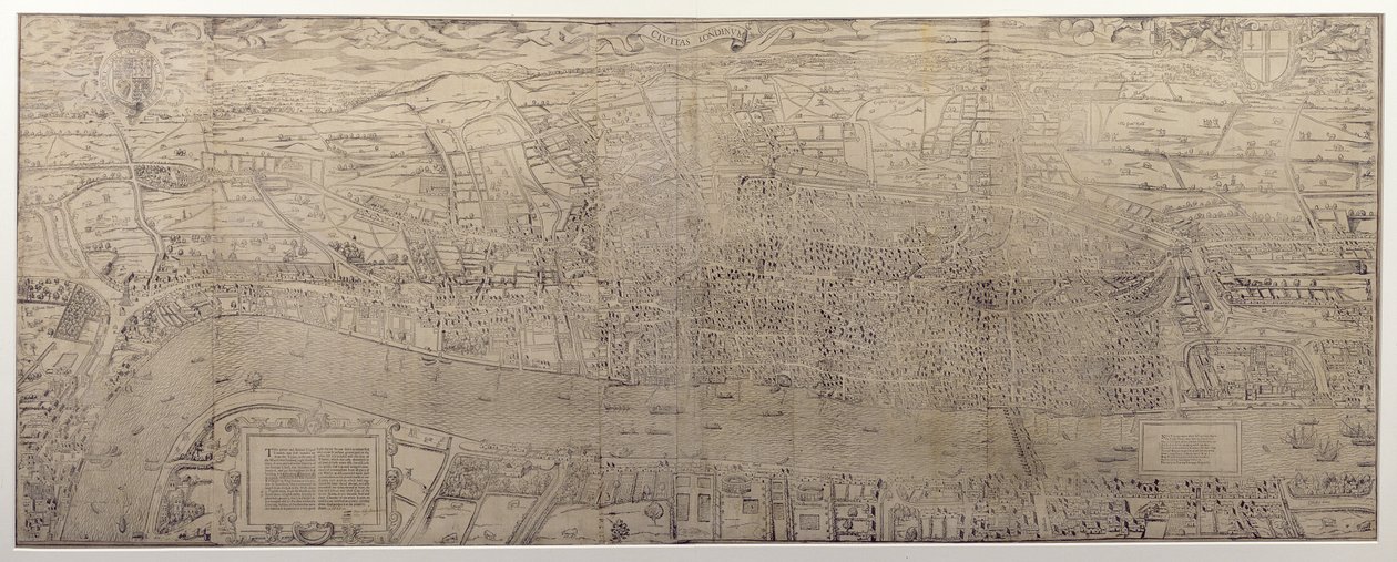 &39;Civitas Londinum&39;, mapa de Londres, 1560 (impressão em xilogravura) (para detalhes ver 69396) de Ralph Agas