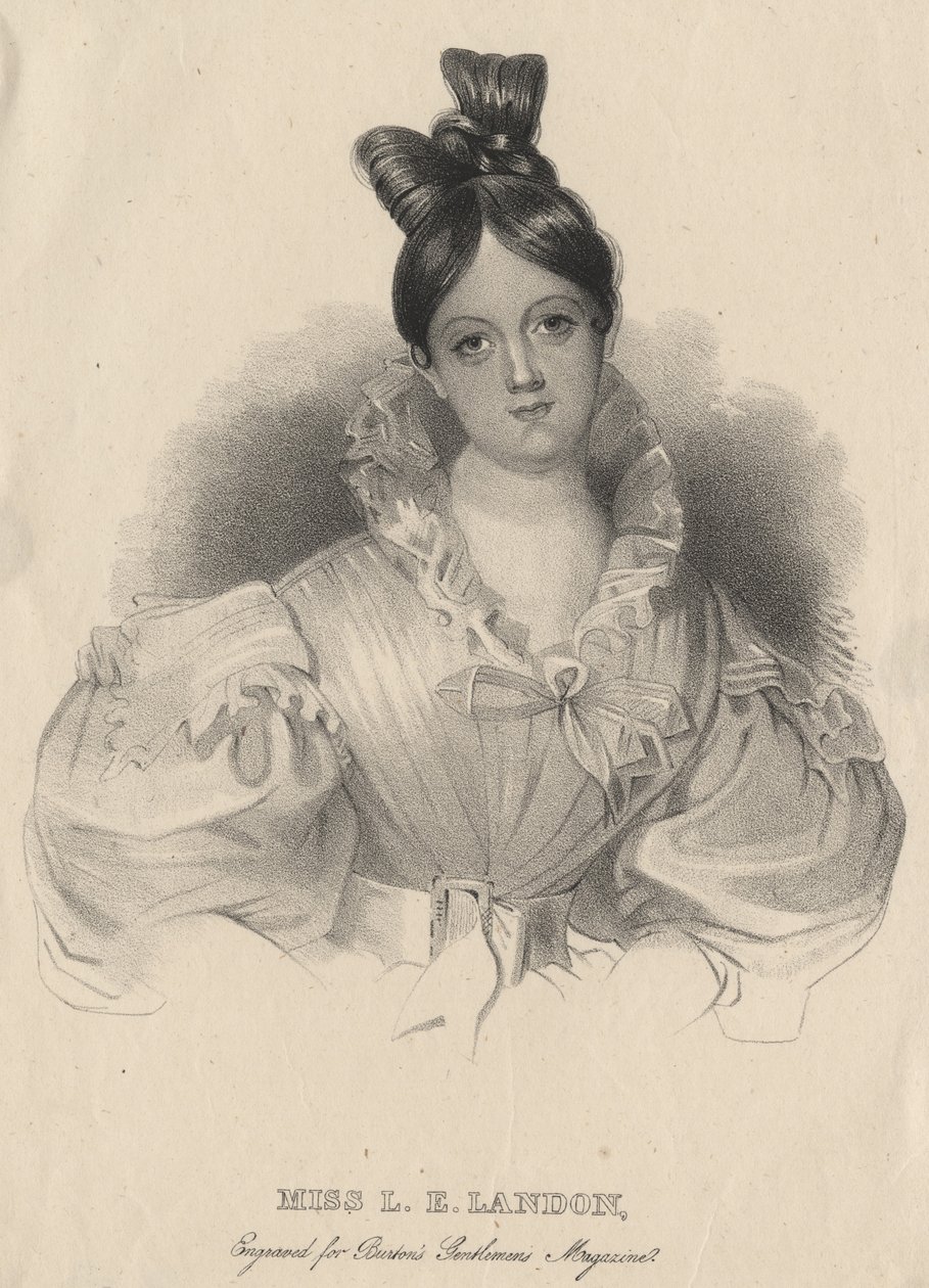 Miss LE Landon, litografia de JT Bowen, gravada para a revista Gentlemen&39;s Magazine de Burton, 1838 de Ralph Trombley