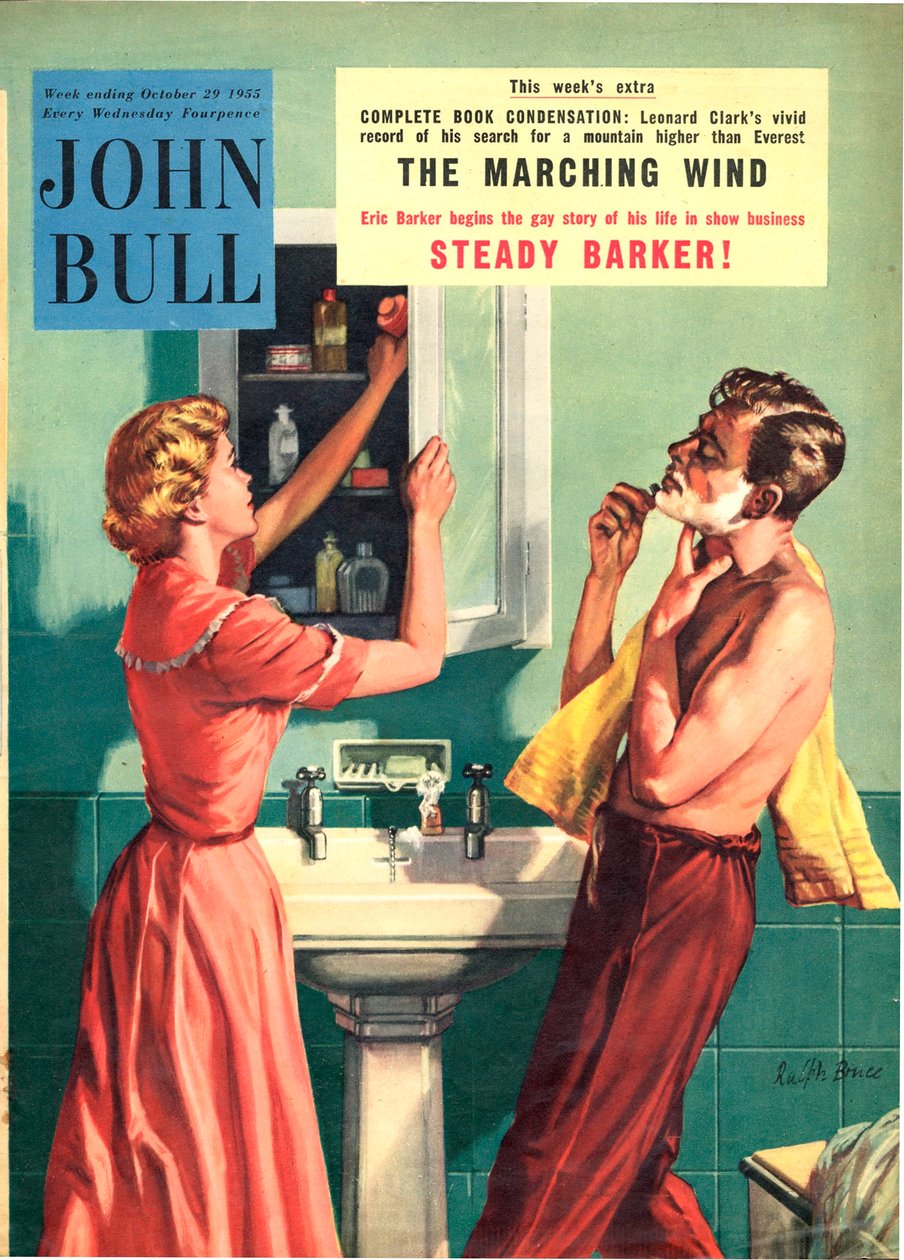 Capa da revista "John Bull", outubro de 1955 (litografia a cores) de Ralph Bruce
