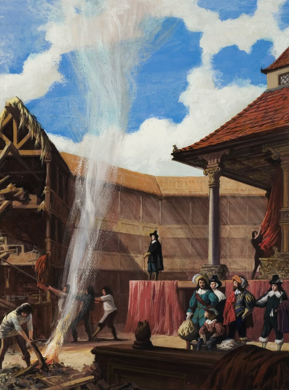 Puritanos a destruir um teatro (guache sobre papel) de Ralph Bruce