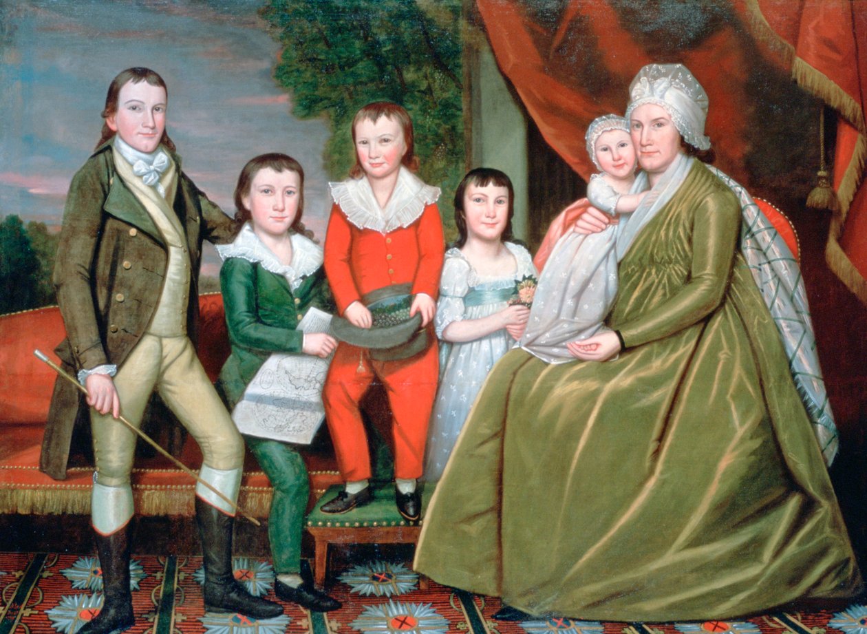 Sra. Noah Smith e seus filhos, 1798 de Ralph Earl